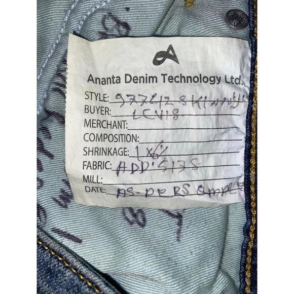 Levi Strauss Signature stretch Skinny Jeans Sz 3/4 Factory Sample Rare Pre-Prod - Picture 5 of 7